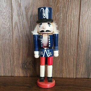 Vintage Soldier Wood Christmas Holiday Decoration 14" Tall Nutcracker N6